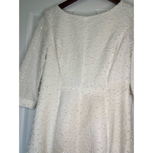 Vince Camuto Size 8 Semi‎ Formal White Cocktail Wedding Sparkle Dress NYE - Picture 4 of 10